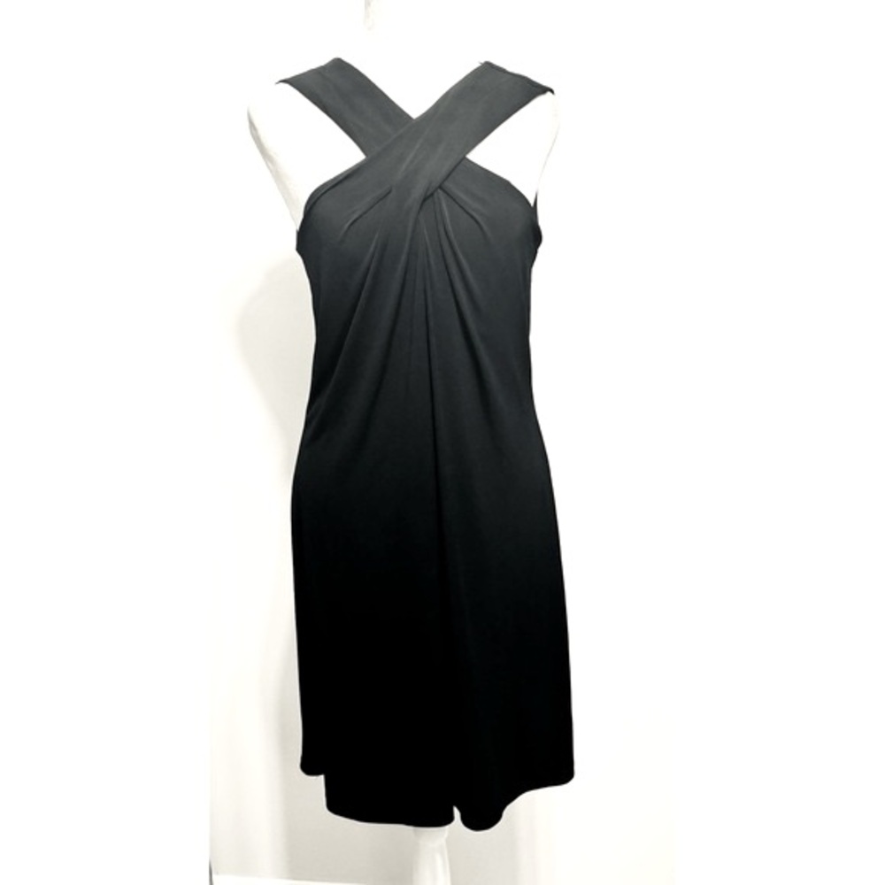 Michael Kors halter dress in black Criss Cross neckline, bare shoulders- Size S